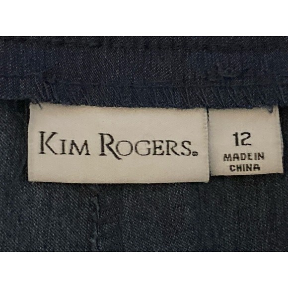 Kim Rogers Pull On Shorts Womens 12 Navy Blue High Rise Stretch Comfort EUC - Picture 6 of 7